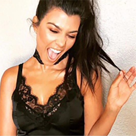 MY STYLE MODE Black Lace Trim Satin Mini Dress - Picture 9 of 9